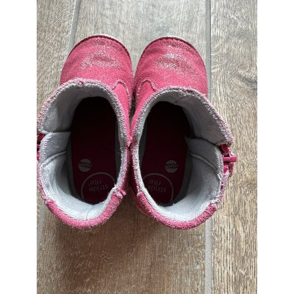 Stride Rite Pink Sparkly Zippered Boots Sz 8W - Picture 5 of 7